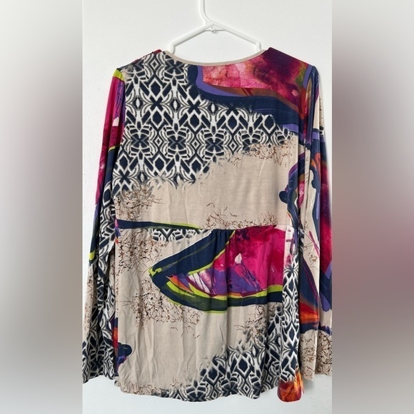 🆕 Blacky Dress Berlin Abstract Multicolored Long Sleeve Top - Picture 2 of 9
